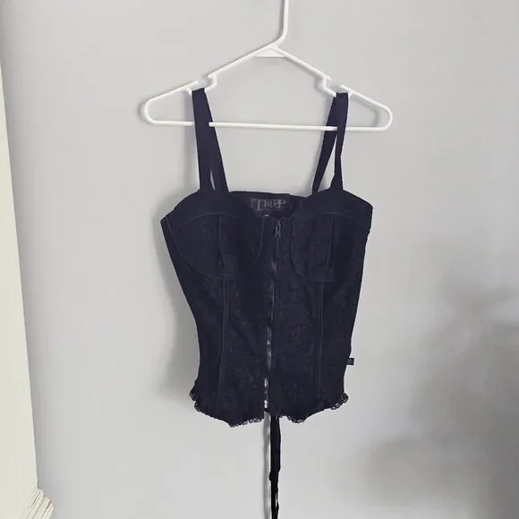 Tripp NYC Black Corset Lace Top Size XL - Picture 1 of 7